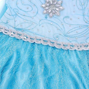fancy dress Anna Girls Princess Cosplay Dress Costume Frozen With Crown Magic Wand Glove costume for kids Clothes